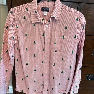 Childrens Place Festive Red and Green Boys Shirt